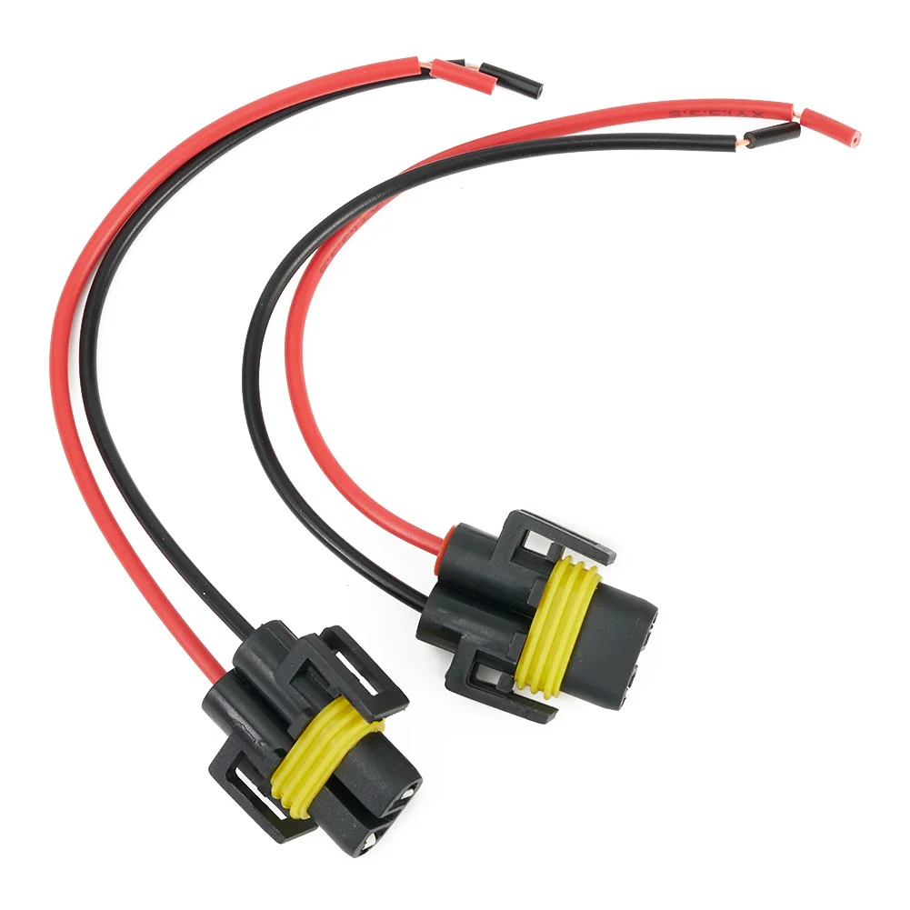 

2pcs H11 H8 Female Connector Adapter Wiring Harness Socket Plug Fog Light 12V-24V Fit 880 881 Headlight Connector Wiring Harness