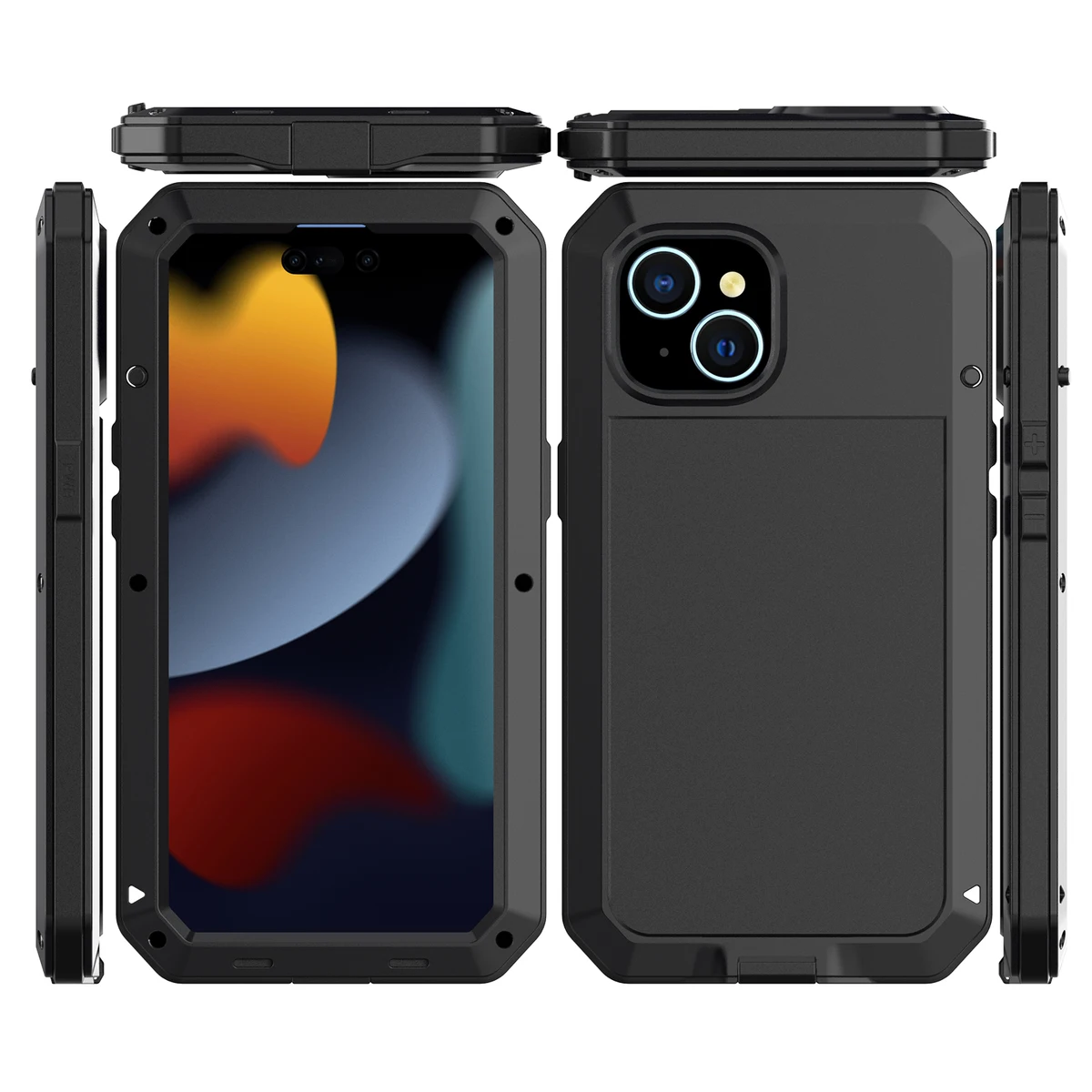 New Metal Heavy Duty Anti-Slip Sturdy Drop Resistant 360 Degree Full Protection Case for IPhone16 15 Xs Max 11 12 13 14 Series — view 2