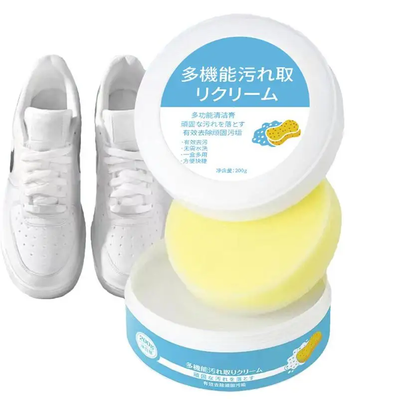 

White Shoes Cleaning Cream Shoes Stains Remover Sneaker Cleaner 200g Multi-functional Brightening Shoes Whiten Cleansing Gel