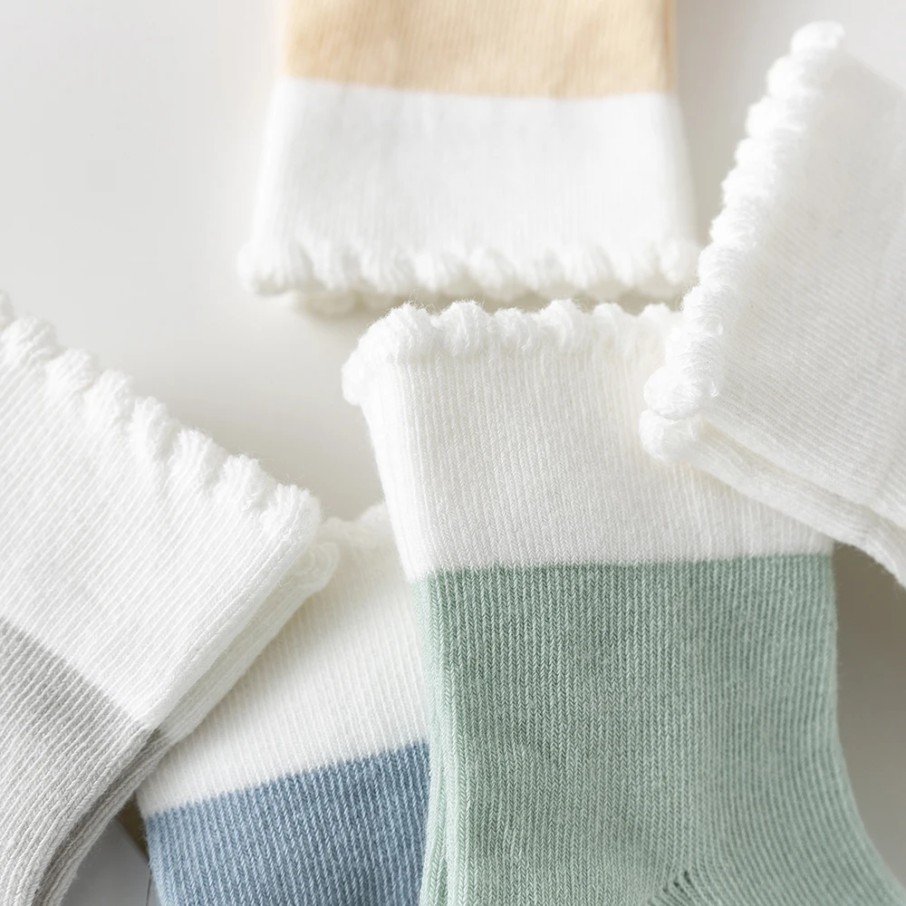 Baby Socks Cotton 5Pairs/lot 0-2Y Baby Girls Boys Toddler Summer Solid Colorful