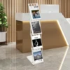 Foldable Magazine Rack Brochure Stand Literature Rack 4 Pockets for Exhibition 4