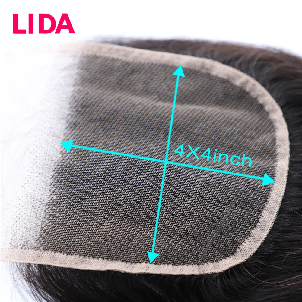 Chinese Human Hair 4*4 Lace Closure Straight Natural Color Wig Top Hair Pieces 10-16 Inches None Remy Human Closure