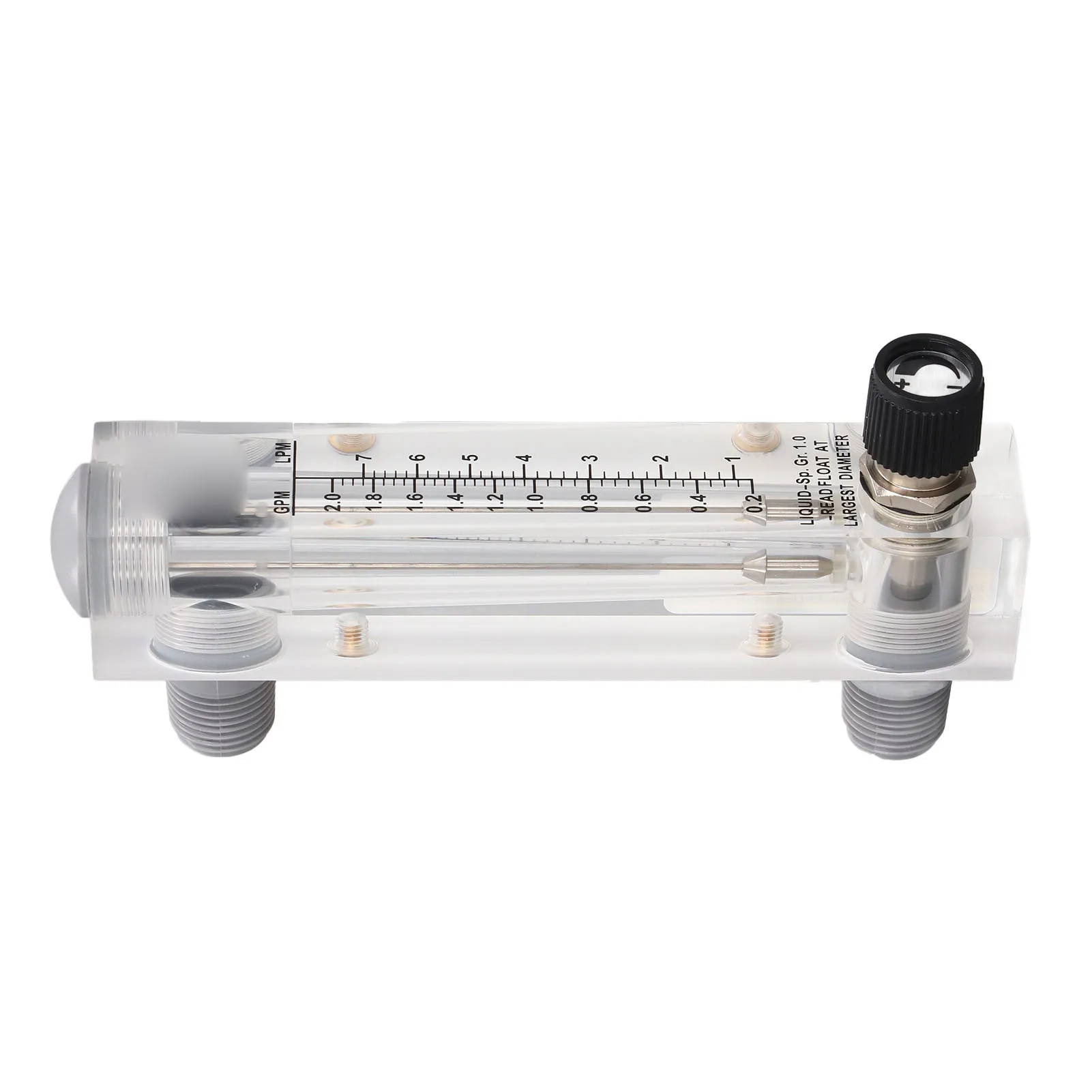 Panel Type Flow Meter 0.2‑2GPM Acrylic Liquid Flowmeter Tester for Measuring Control