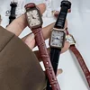 Retro Watches Classic Casual Quartz Dial Leather Strap Band Rectangle Clock Fashionable Wrist Watches for Women Harajuku Y2k 1