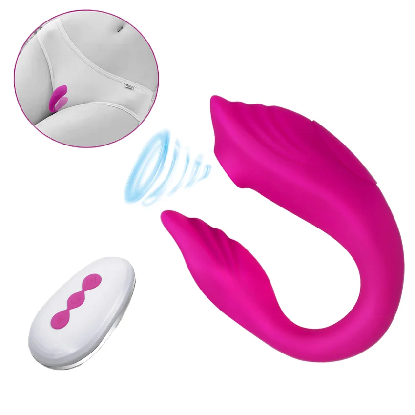 Powerful Sucking Wireless Remote Vibrator Wearable U Shaped Dildo Massager Dual Stimulation Adult Couple Sex Toys for Women 18