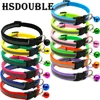2Pcs/Pack 12 Colors Reflective Adjustable Cats And Small Dogs Collars With Bells Pet Supplies 1