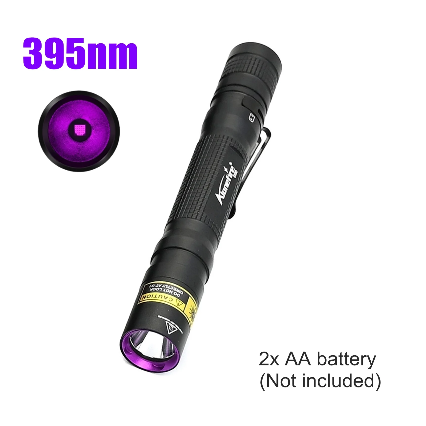 Lot De 2 Stylos UV 395nm - Lampe De Poche Mini Portable à Lumière Noire - Avec Clip