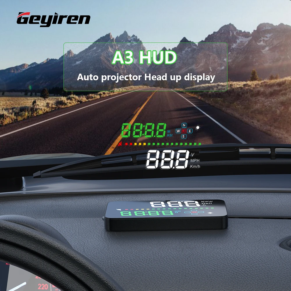GEYIREN A3 HUD Head up Display GPS Speedometer Projector Windshield