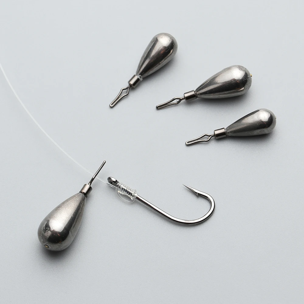 0.9-14g New Quick Release Casting Tear Drop Shot Weights Fishing Tungsten  Fall Sinker Line Sinkers Hook Connector Fishing Tackle