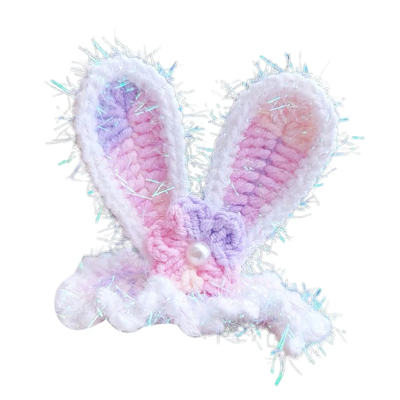 여자용 헤어 클립 니트 머리핀 귀여운  토끼 귀 모양 머리핀 40JC