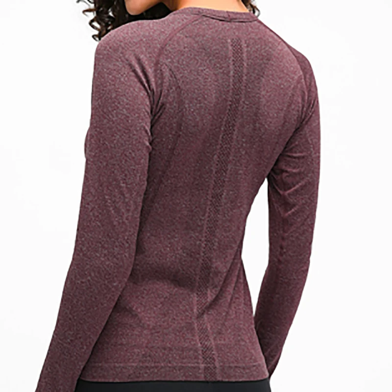 Women Yoga Seamless Top Long Sleeve Shirt Stretchy Workout Tops Sports Wear for Women Gym yoga top
