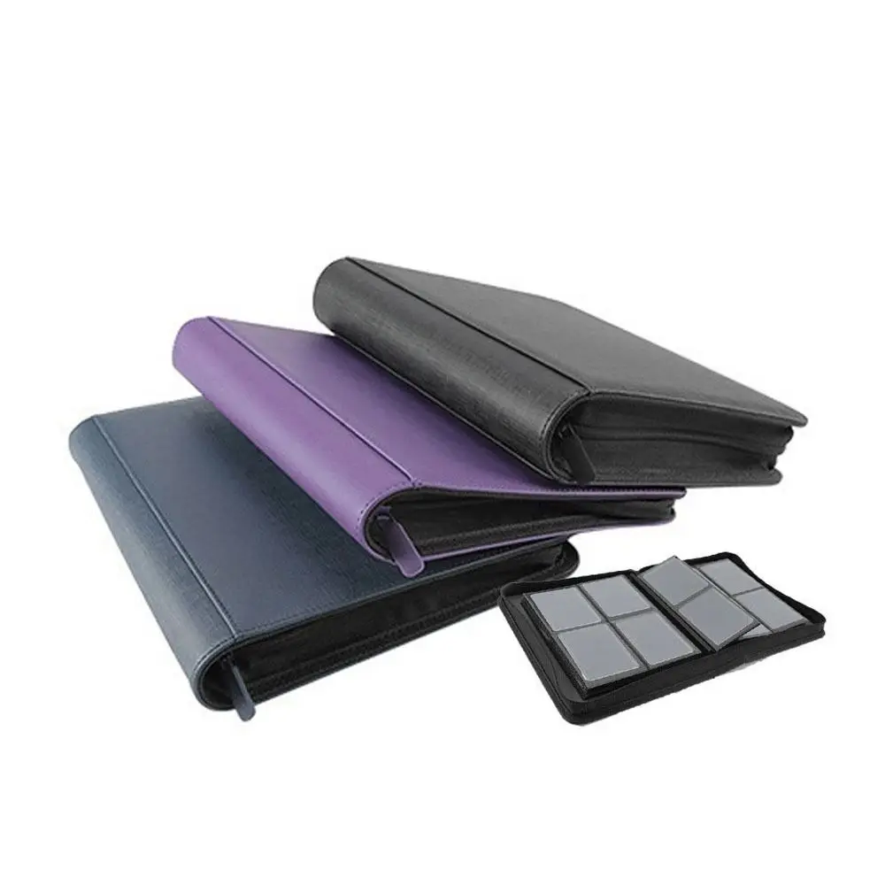 PU Toploader Binder 112 Toploaders Double Sided Pockets Toploader Album Waterproof 4 Pocket Game Card Album Sport Cards