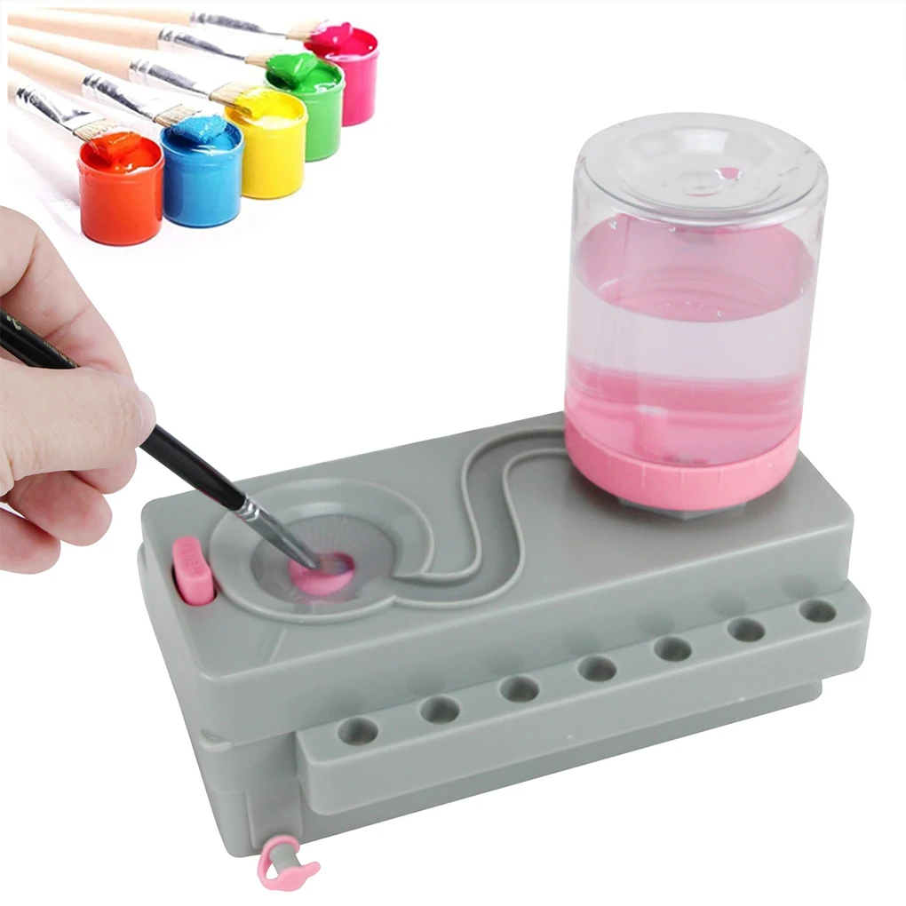 Multifunctional Paint Cleaning Tool Running Water Circulating Brush Cleaner Waterproof Efficient whitepink