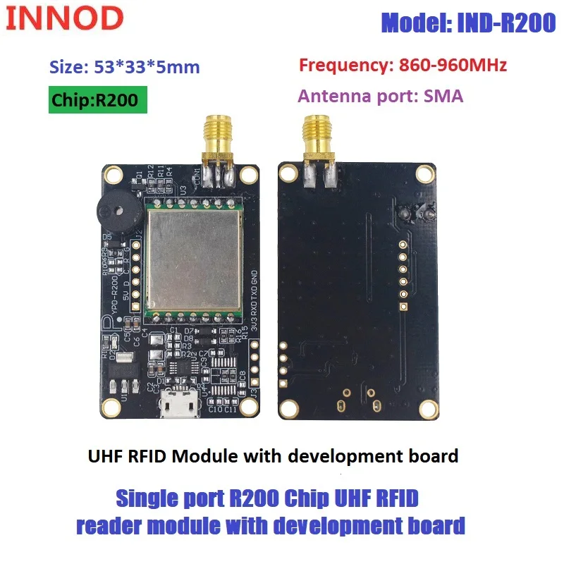 

UHF RFID Module Ardunio Reader Micro USB RFID UHF Module TTL Uart For Raspberry Pi Board Kit SPI Embedded System