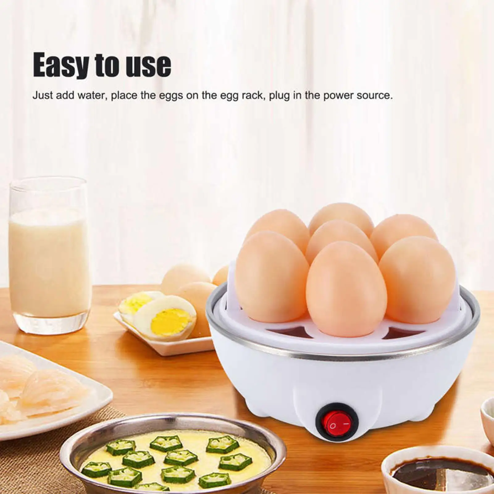 Egg Cooker 220V Gadgets Hard Boiled Multifunction Steaming High Temperature Steamer Anti Slip Base Egg Boiler for Vegetables Pot 4