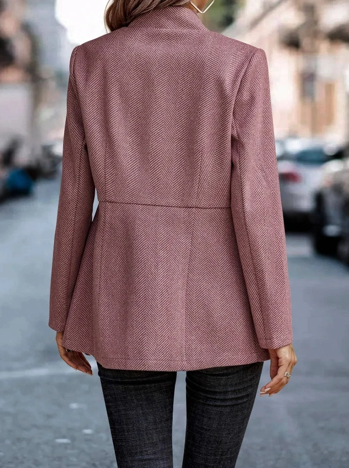 Women's Jackets 2023 New Autumn and Winter Elegant Slim Fit Jacquard Splicing Temperament Commuting Thick Woolen Jacket