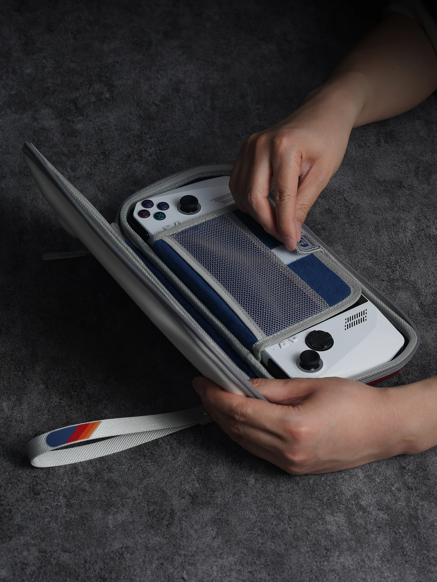 Geekshare ROG Ally용 운반 케이스, 하드 쉘 게임 케이스 액세서리 케이스, 흰색 낙하 방지 방수 별이 빛나는 하늘 가방