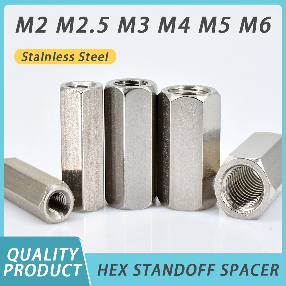 thumbnail image 1 of 2-50pcs Hex Standoff Spacer M2 M2.5 M3 M4 M5 M6 304 Steel Hex Column Pillars Motherboard Standoffs Screw Hexagonal Bolts Spacer, 1 of 4