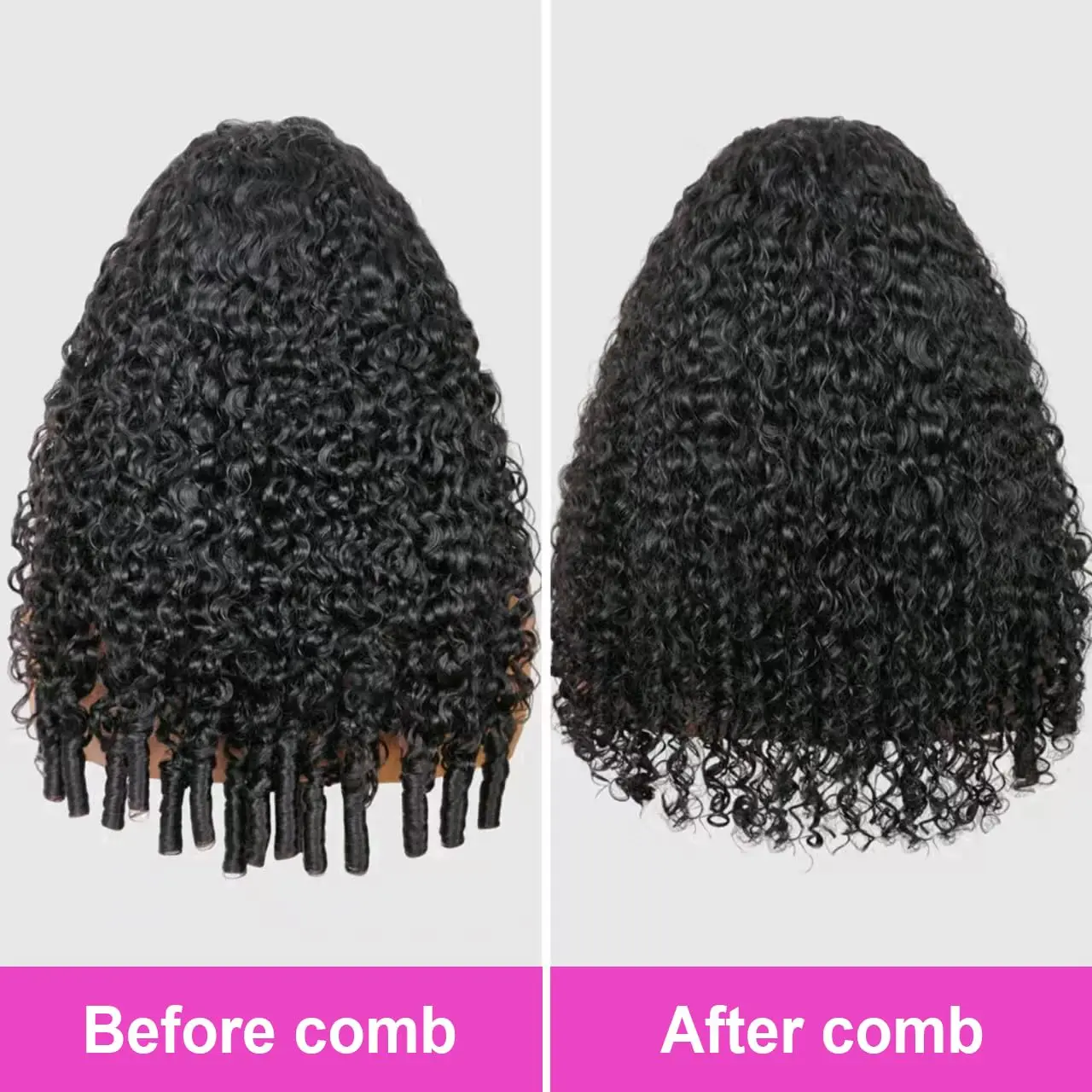 Burmese Curly Half Wig Human Hair Glueless Wig Human Hair Ready to Wear 3 IN 1 Half Wig Drawstring Burmese Glueless Wig