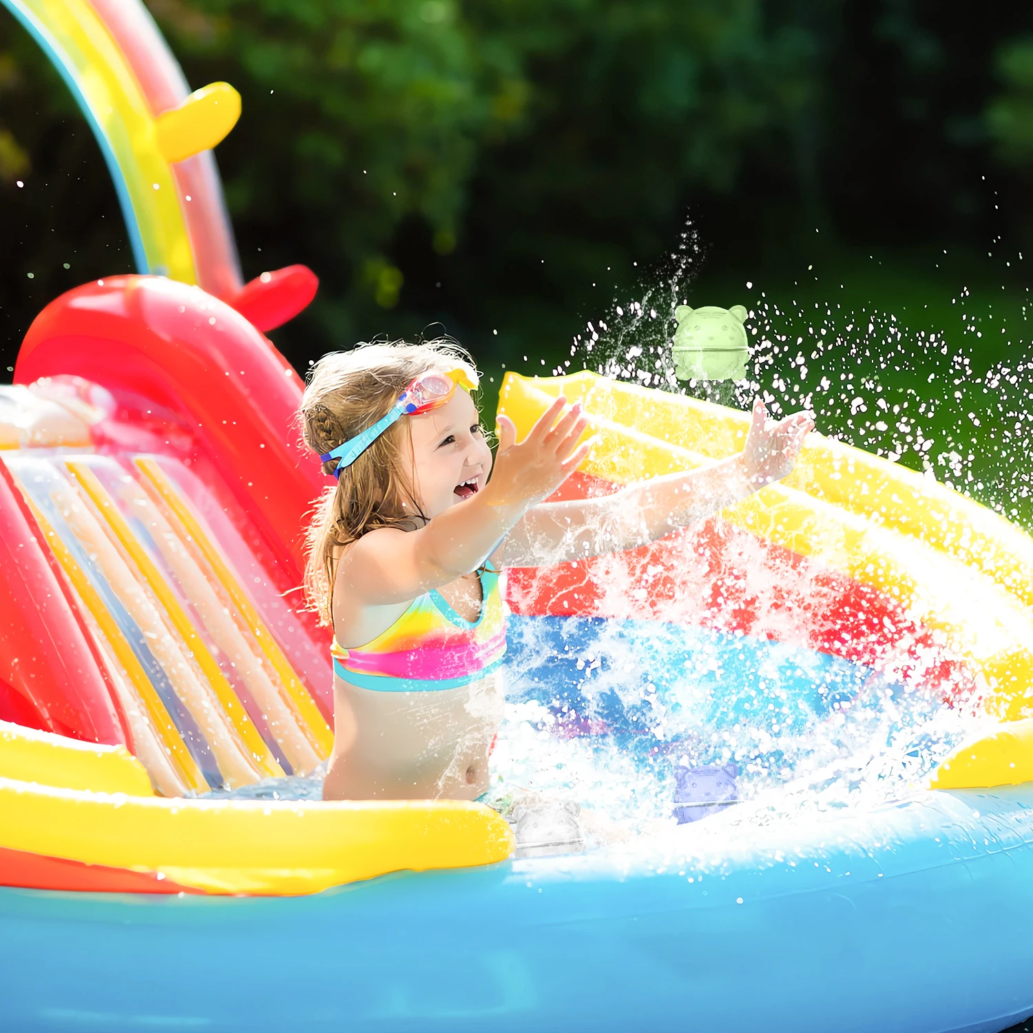 Reusable Water Balloons, Refillable Quick Fill Self Sealing Water Bomb, Splash Balls for Kids Swimming Pool Fights
