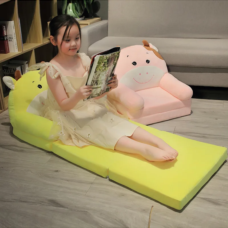 MOMO Children Sofa Cute Cartoon Lazy Folding Small Sofa Bed Girl Princess Baby Toddler Dual-purpose Small Child Seat 6