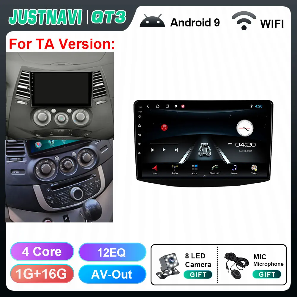 JUSTNAVI QT5 4G 64G NET For Mitsubishi Grandis 1 2003 - 2011 BT Car Radio Video Player Car Play Navi GPS No 2 Din DVD IPS Touch best car movie player Car Multimedia Players