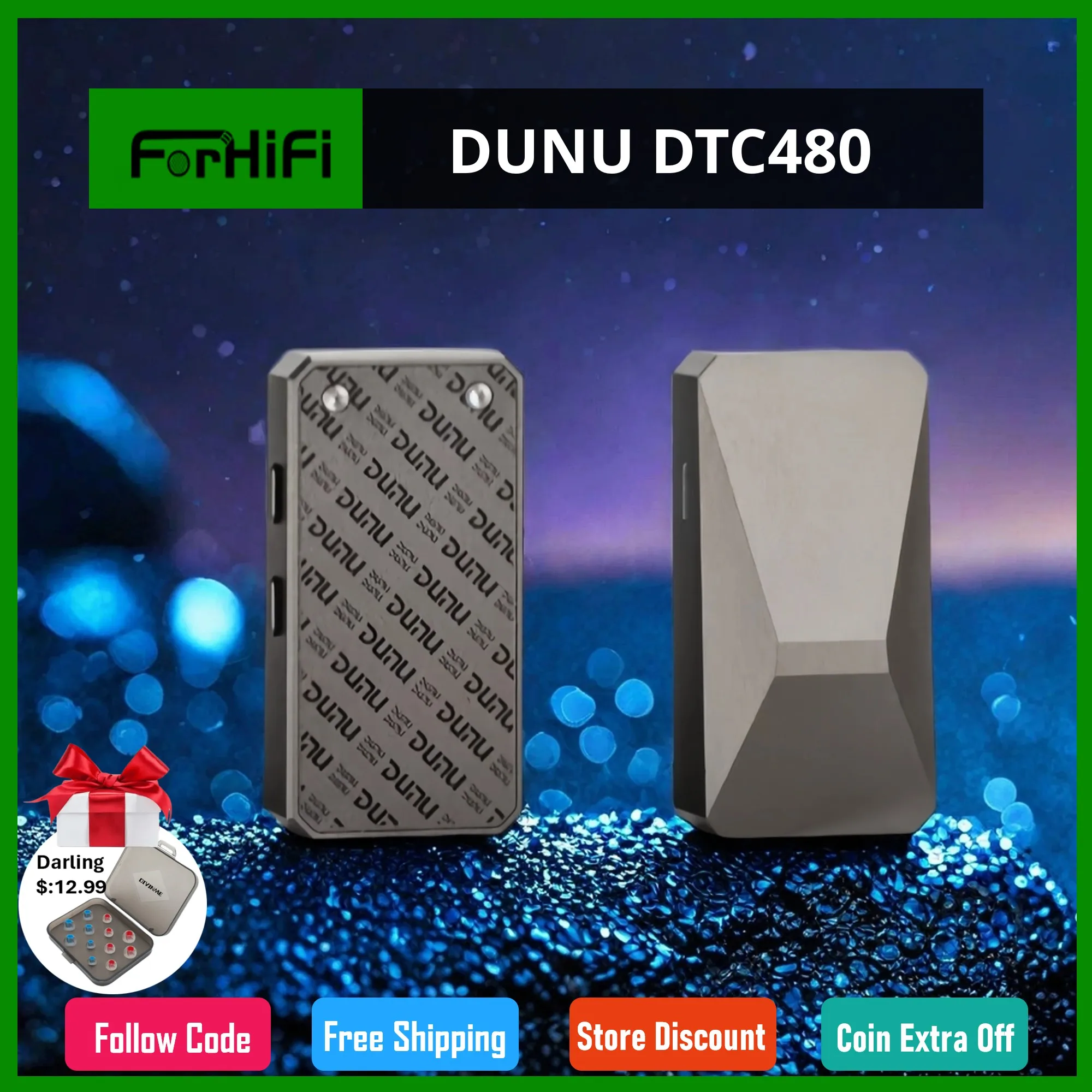 Dunu DTC480 디코딩 이어 앰프, 안드로이드 Typec 아이폰 조명용 하이파이 음악 앰프, 모바일 하이파이 피버 리틀 테일 DTC500
