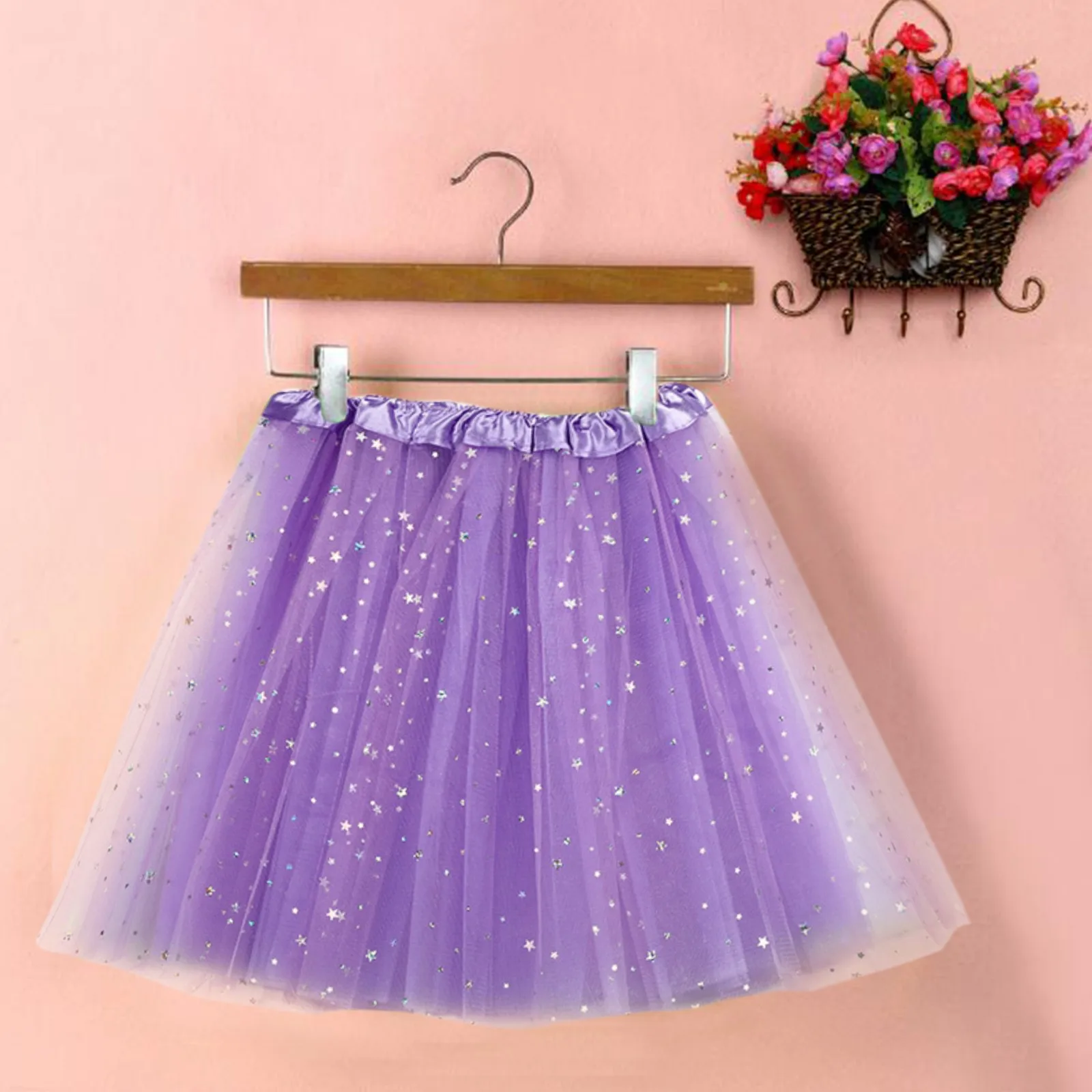 

Star Sequin Glitter Summer Toddler Skirts of Tulle for Girls Kids Saia Tutu Menina Pink Carnival Costumes for Children
