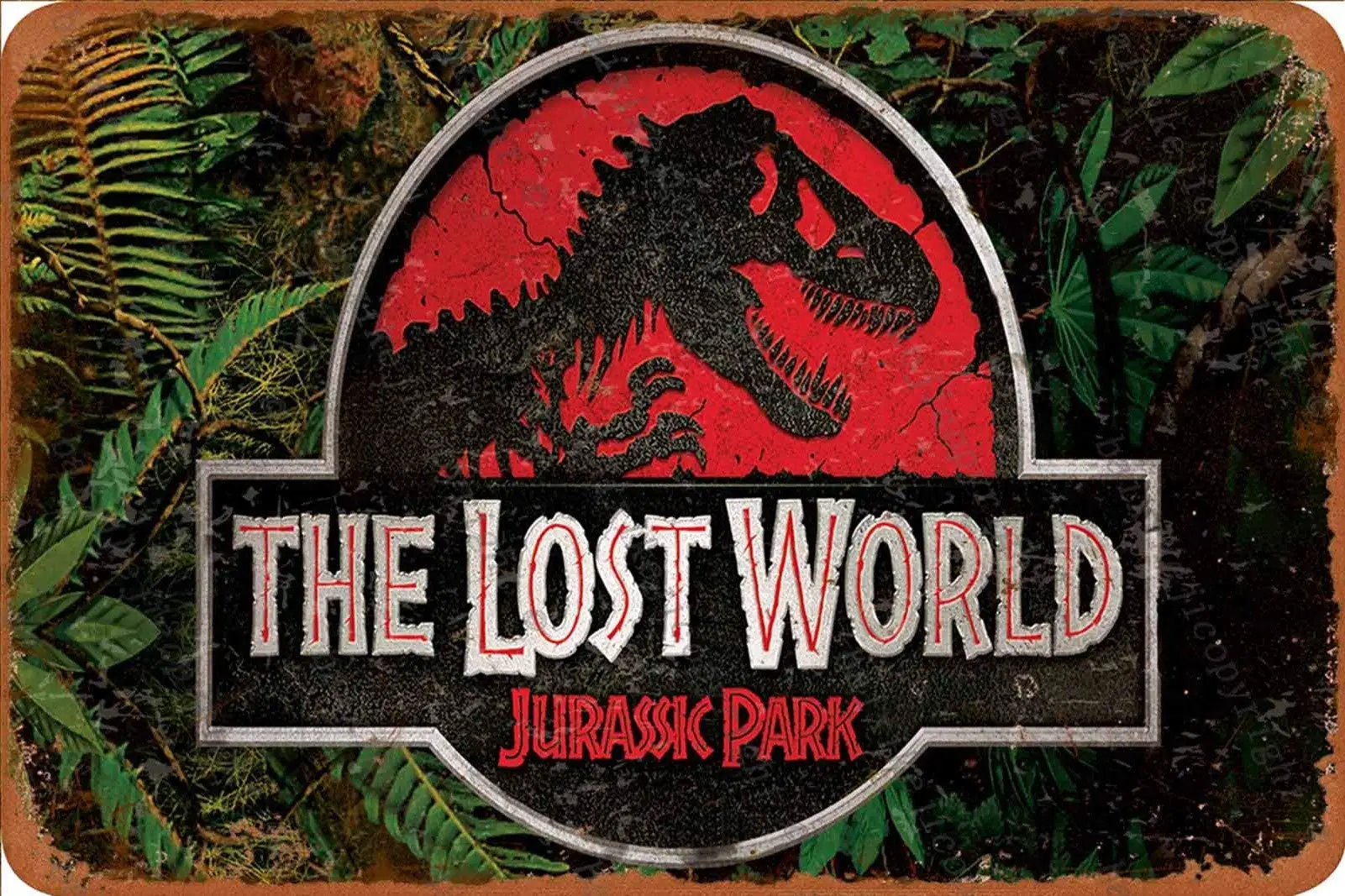 Targhe In Latta Vintage-Jurassic Park The Lost World-Poster In Metallo Retro Art Plaque Wall Decor Per Bar Cafe Garden Bedroom