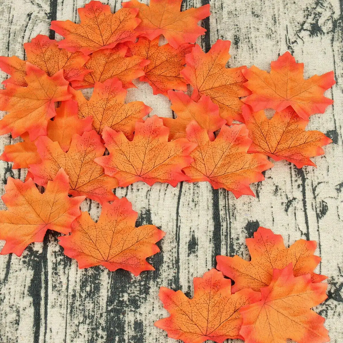 

100/200pcs Autumn Maple Leaf Fall Fake Silk Photography Props For Craft Activities 8*8cm Artificial Maple Leaves
