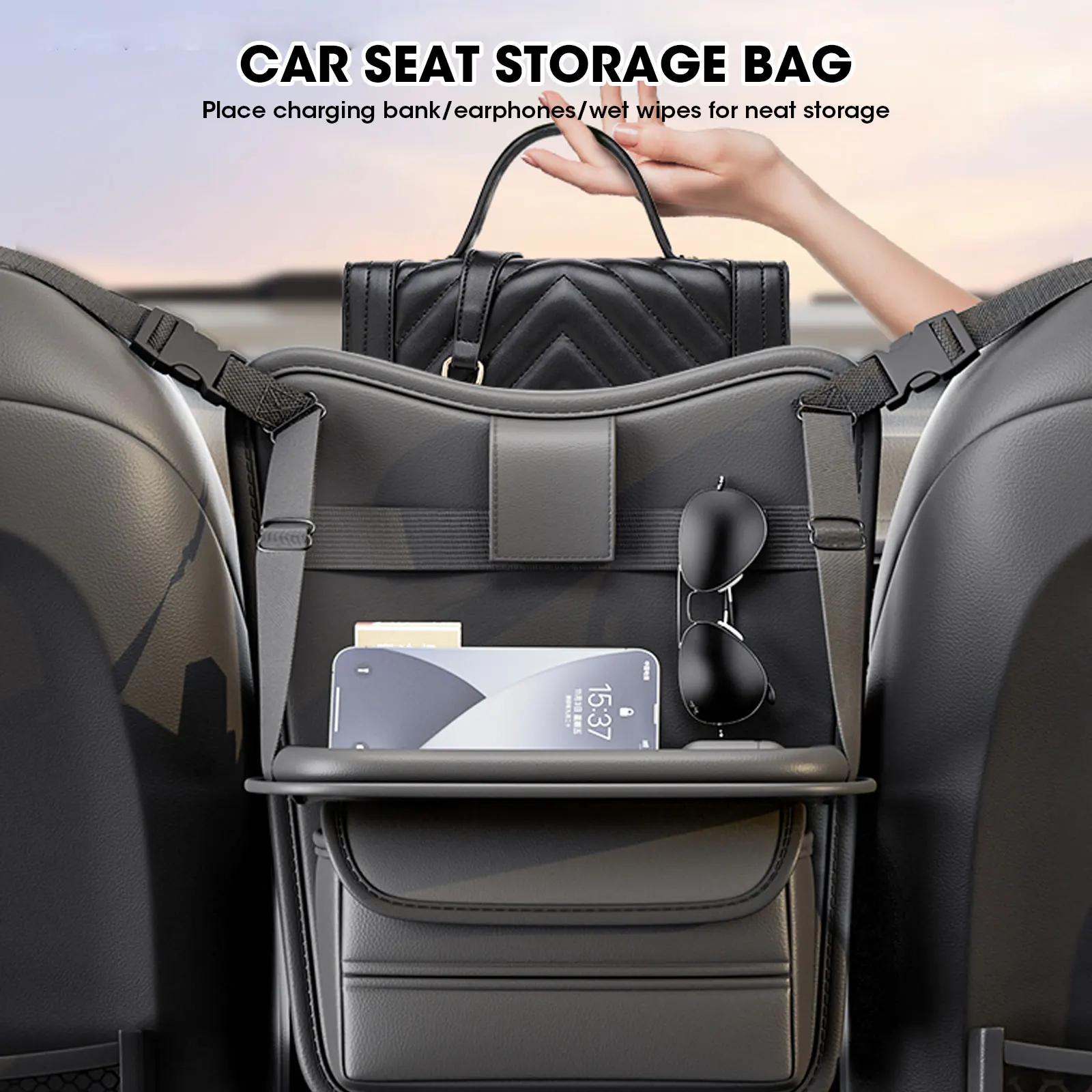 Portaborse per Auto, portaborse a rete per Organizer IN rete per Auto/porta libri/telefono, portafazzoletti 3-IN-1 organizzatori per interni Auto
