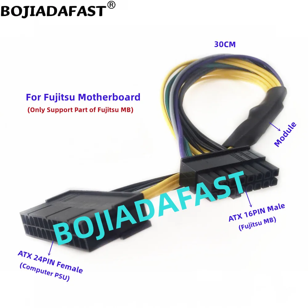 Atx Psu-cabo Adaptador Placa-mãe 24pin Fêmea para 16pin Macho para D3348-a13 D3230-a11 D3183-a14 D3162-a12 D3227-a12 0.3m