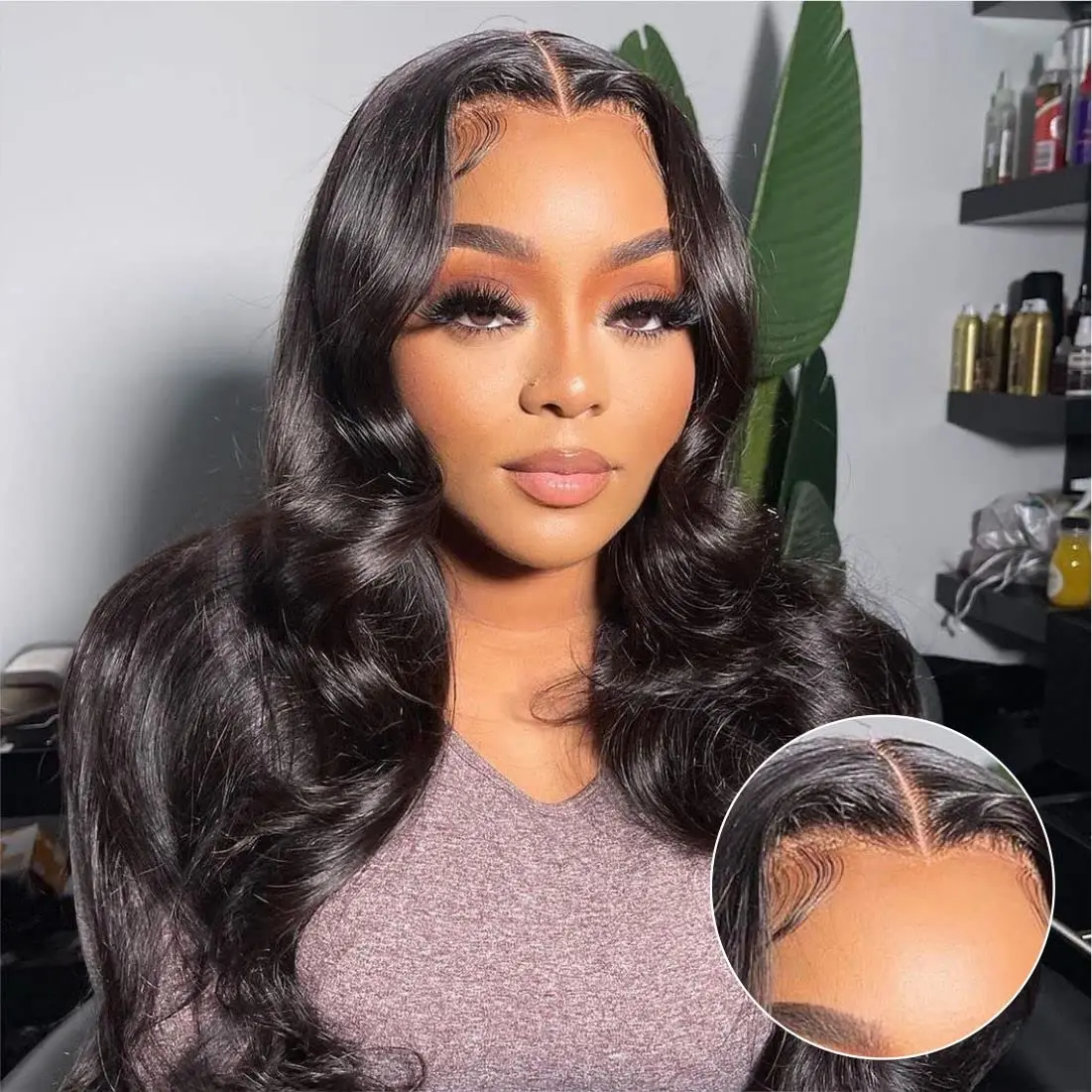 

Wear and Go 4x6 5x5 Pre Cut HD Lace Closure Glueless Wigs Human Hair Pre Plucked 36 Inch Brazilian Body Wave Lace Frontal Wigs