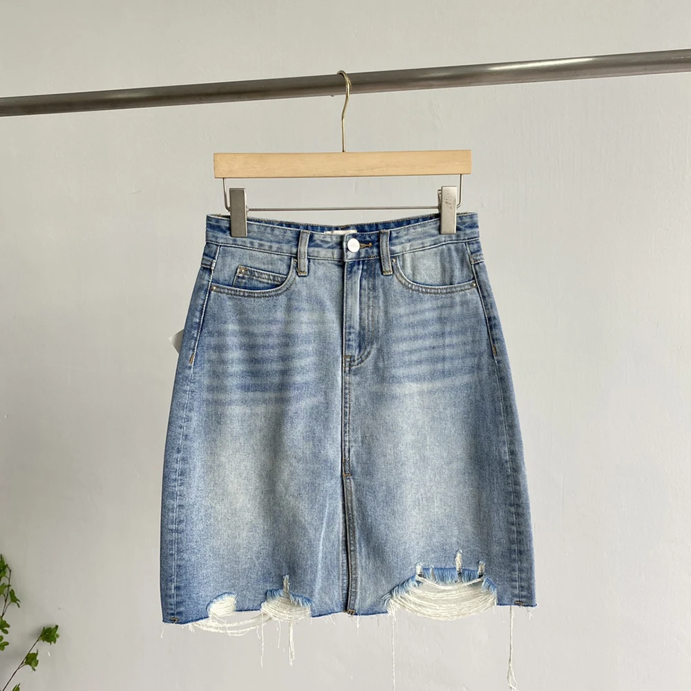 

2022 summer new denim skirt fashion simple cotton denim skirts for women