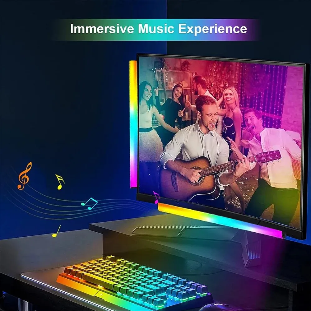 Smart RGBIC Light Bar LED Music Rhythm Atmosphere Lamp Pickup Light Gaming Lighting Display Computer Light For Desktop Bedroom 2