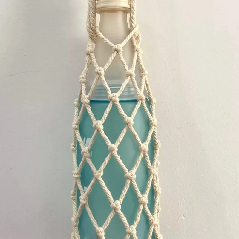 Hanrted Crossbody Milk Tea Cup Holder Pure Wool Water Bottle Cover Universal for Men And Women Net ket Cup Sve