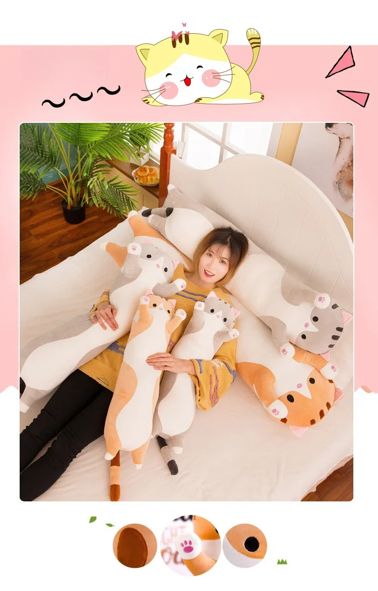 Cartoon Cat Plush Body Pillow