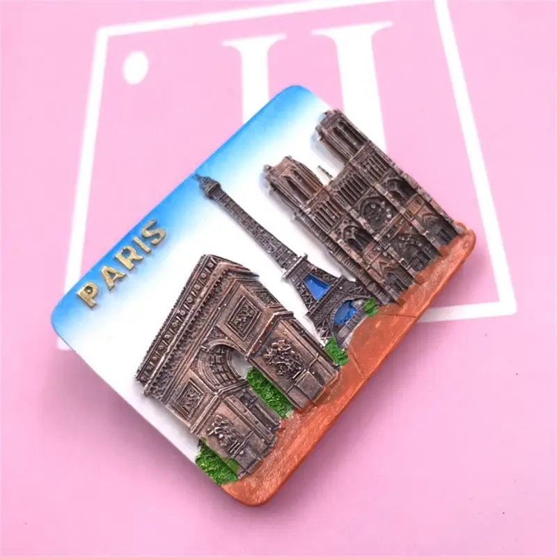 Description Picture 6 of itemHand-painted Fridge Magnets Switzerland Basel Eiffel Tower Sophia Church Castle Tourism Souvenir Magnetic Refrigerator Stickers