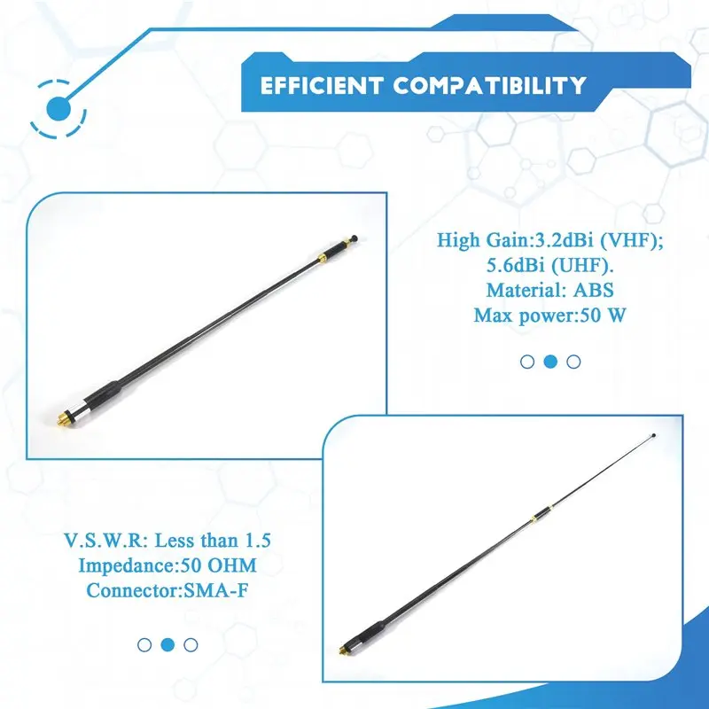 ABT-고이득 텔레스코픽 안테나 안테나 AL-800 144/430Mhz SMA-F PRYME Kenwood HYT BAOFENG용