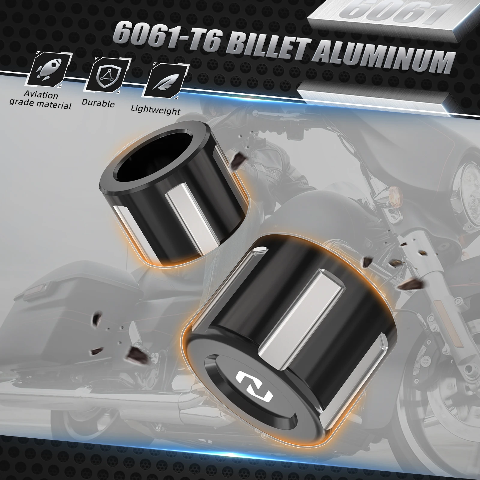 Für Harley Street Glide FLHX 2009–2023 Vorderachsmutterabdeckungen Road King FLHR 2008–2022 Road Glide FLTRX 2015–2023 Ultra Limited – Detail 12