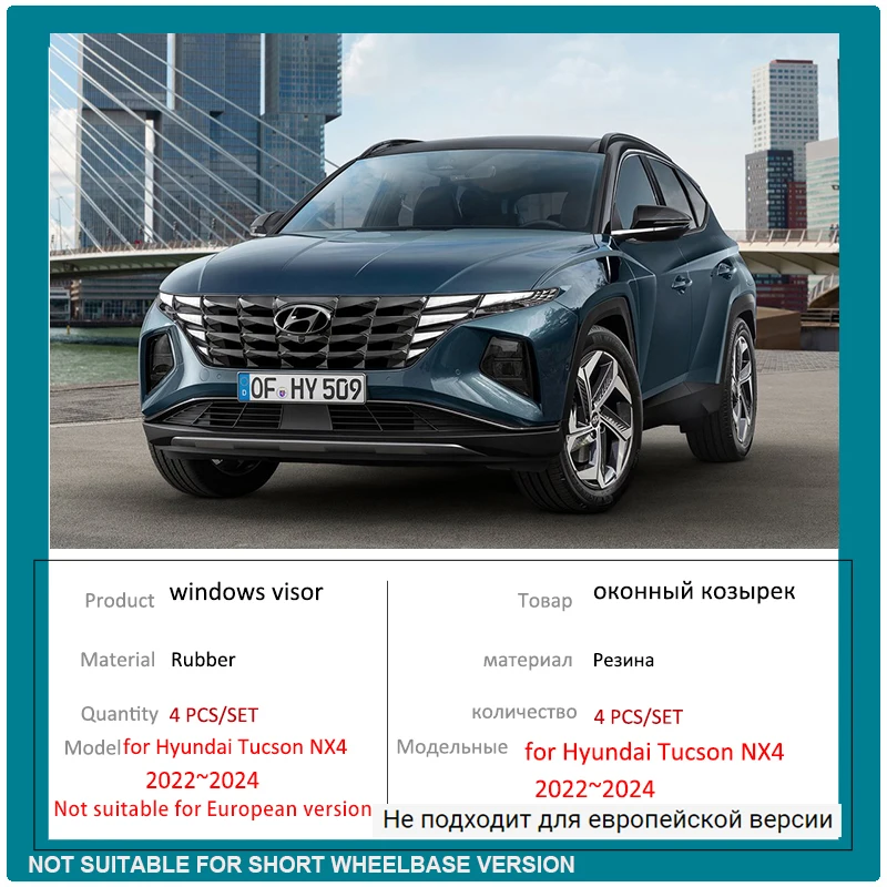 Visières de fenêtre pour Hyundai 4.3 son Tu-són Ntage LWB 2022 2023 2024,  déflecteurs de pluie de vent de fenêtre de voiture, abris AwO2, accessoires  de voiture - AliExpress