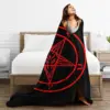 Inverted Pentagram With Baphomet Goat Blanket Flannel Lightweight Sofa Throw Blankets For Home Bedroom Office Throws Bedspread 5
