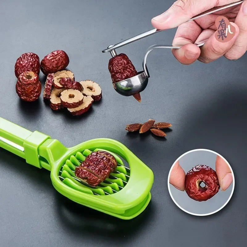 Multifunctional Stainless Steel Jujube Pitting Device Cherry Hand-pressing Core Remover Household Enucleator Kitchen Baking Tool