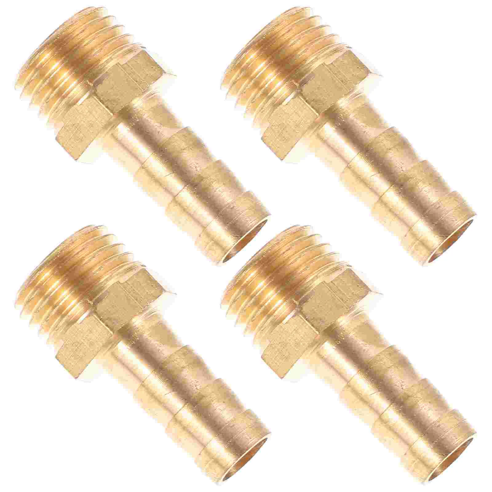 

4 Pcs Brass Hose Barb Tee 1/4" X 1/4"x T-Connector 3-Way Air 5-Pack Pex Connectors Adapter Accessories Fittings Pipe Copper Rv