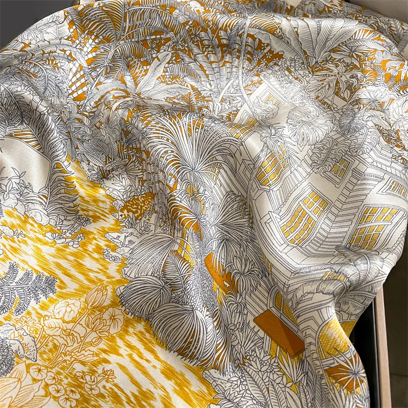 100% Real Silk Scarf New Natural Shawl Wraps Women Ladies Fashion Scarves Foulard Bandana Square Headband Hijab Poncho Pashmina 5