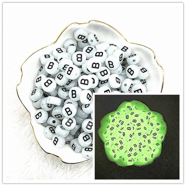 7x4mm A-Z Luminous Beads Letter Beads Acrylic Spaced Beads For Jewelry Making DIY Charms Bracelet