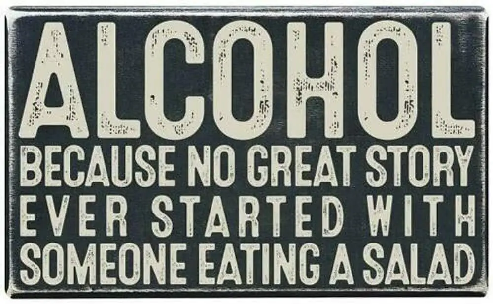 

Vintage Retro Looking "ALCOHOL" Funny Tin Metal Sign 12" x 8"