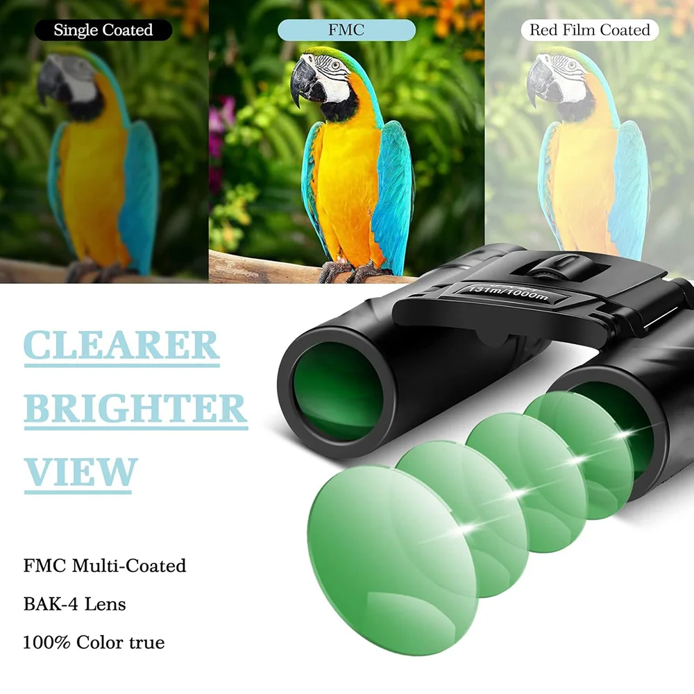 Mini Compact Lightweight 8x21 Small Binoculars for Concert Opera Sports Game Outdoors Hiking Travel Kids Bird Watching Christmas 3