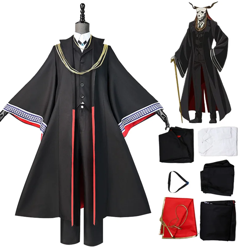 

Anime Elias Ainsworth Cosplay The Ancient Magus Bride Cosplay Costume Uniform Cloak Full Set Halloween Party Costumes for Men