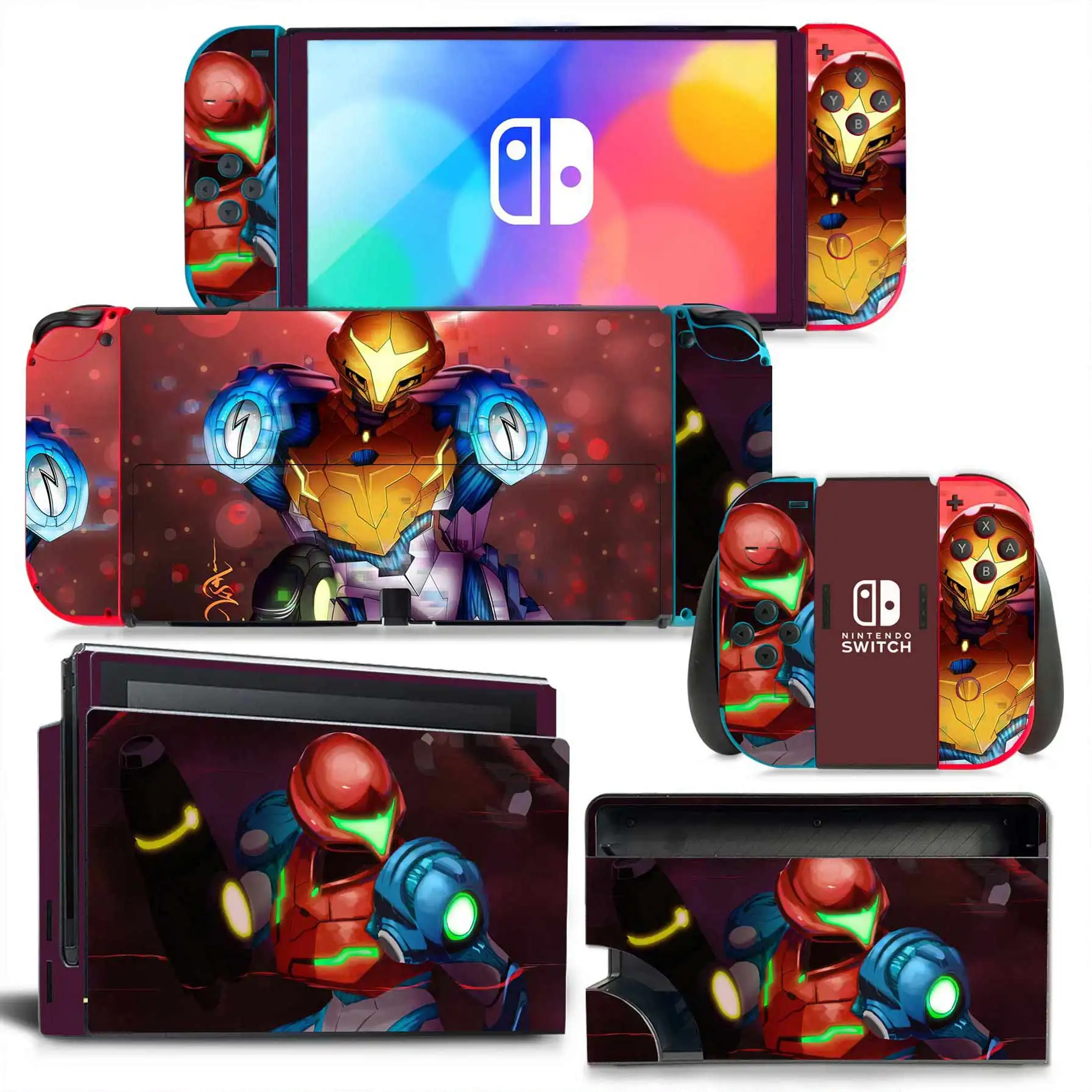 Metroid Game 0090 Oled Skin Sticker Decalcomania Cover Per Switch Oled Console Dock Joy Con Wrap Full Wrap Skin Ns Oled Viny